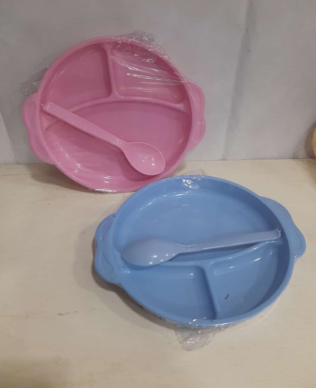 kit Refeição Infantil Azul/Rosa C/Colher