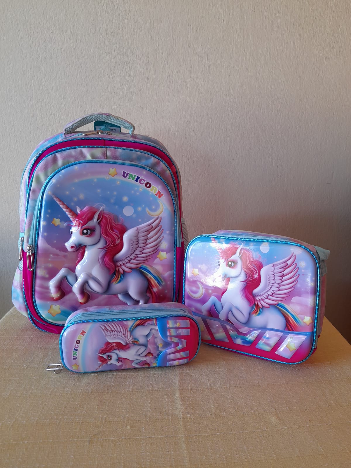 Kit Mochila Infantil 3D 3Peças Feminina