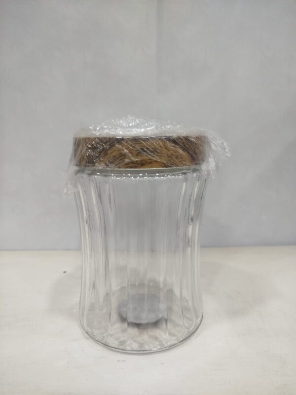 Pote Mantimento Vidro 1,3L C/Tampa Bambu