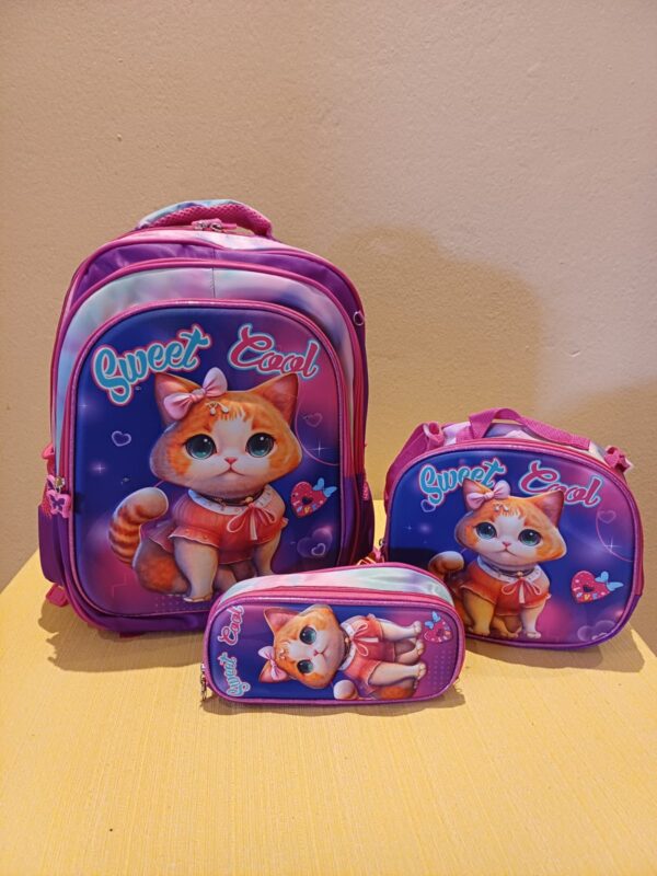 Kit Mochila Infantil 3D Led 3Peças Feminina - Image 2