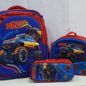 Kit Mochila Infantil 3D Led 3Peças Masculina