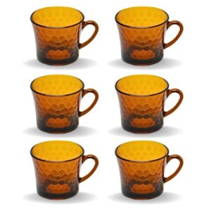 Jogo de 6 Xicaras de Vidro Ambar Marron 200ml