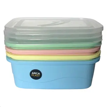 Kit 4 Pote Plástico com Tampa 1,9l Grande Colorido