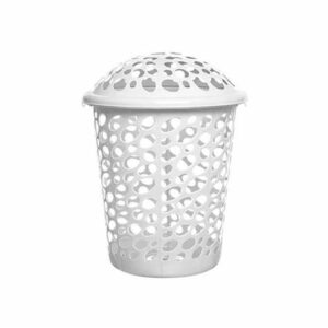 CESTO TELADO 25L COM TAMPA BRANCO ARCA PLAST