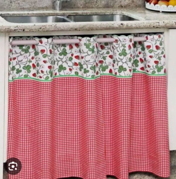 Cortina de Pia Para Cozinha Tecido 1.50x0,90