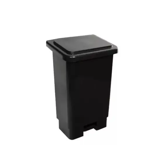 Lixeira Preta C/Pedal 50L Forplast