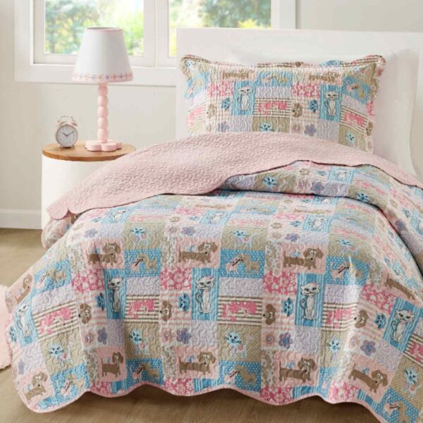 Colcha de Cama Infantil Solteiro 2 Peças Menino e Menina - Image 2